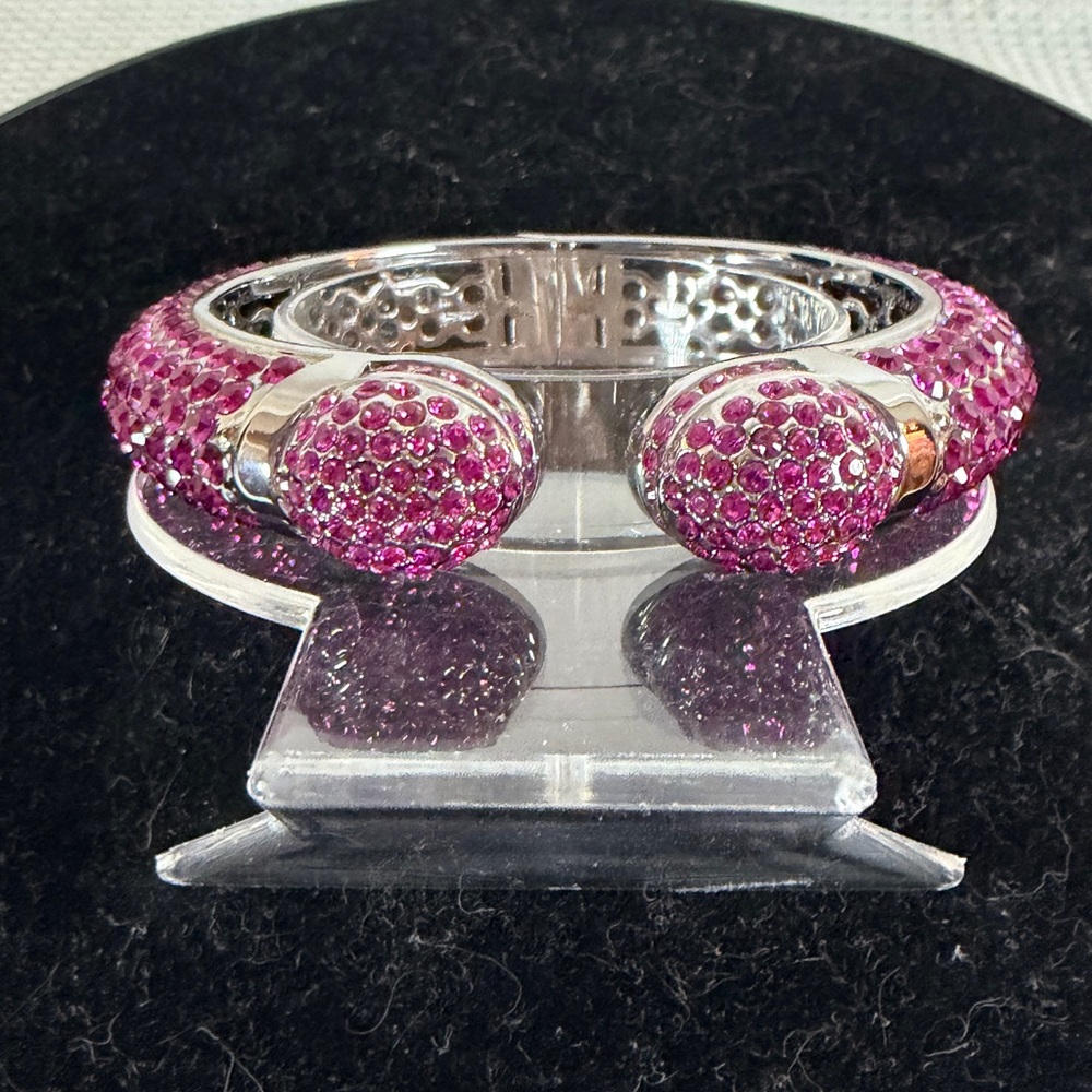 Joan Boyce Fuchsia Crystal Cuff Bracelet